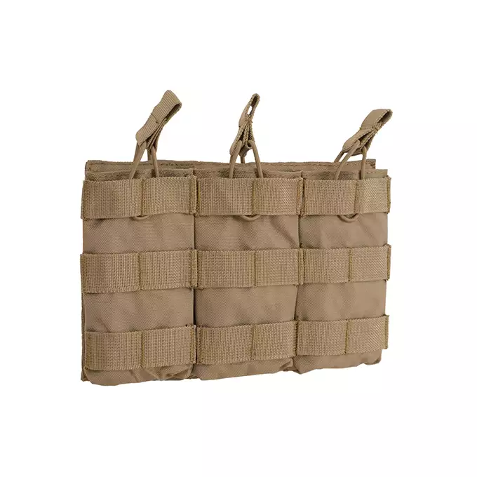 [Zestaw] Prosty Plate Carrier z atrapami miękkich wkładów balistycznych - Coyote [8FIELDS] + Otwarta potrójna ładownica na magazynki 5.56 - Coyote [8FIELDS] + Laser Cut Lower Accessory Utility Pocket with Shockcords for Tourniquet - TAN [8FIELDS]