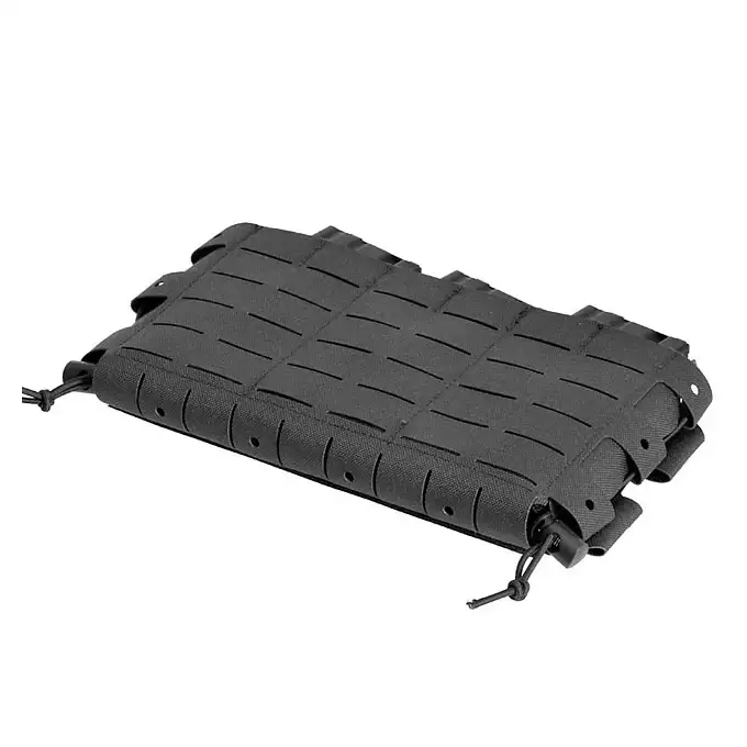 [Zestaw] Buckle Up Assault Plate Carrier Cummerbund - Black [8FIELDS] + Panel Buckle-up COMPACT - wkład na 3 magazynki, MOLLE Laser Cut - Black [8FIELDS] + Dolna kieszeń użytkowa na akcesoria z linkami shockcord, Laser Cut  - Black [8FIELDS]