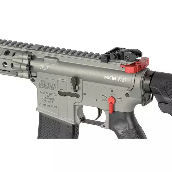 [Zestaw] Replika Daniel Defense MK18 RIII 10.3" Eshooter ETU, GEN-2 - Grey [EMG] + Ładowarka V3+ do akumulatorów LiPo/LiFe [IPower] + AKUMULATOR AIRSOFTOWY 25C 800MAH 3S1P 11.1V LIPO GENS ACE G-TECH T-PLUG