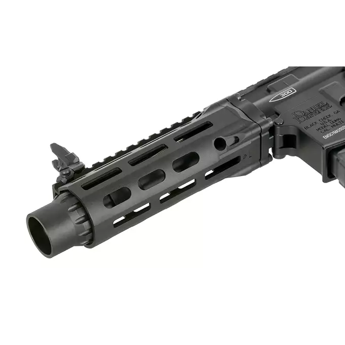 [Zestaw] Replika PDW Daniel Defense DDM4 CQB GBB CGS Lightning Series - Black [EMG] + Magazynek LANCER L5 5.56 AWN Green Gaz do karabinków gazowych CGS, MWS - Black [EMG]
