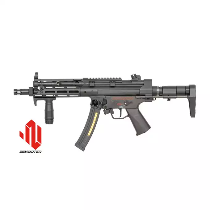 [Zestaw] Replika MP5 CM.041G ESHOOTER ETU, GEN-2, Licencjonowane Przez UMAREX - [CYMA] + Ładowarka V3+ do akumulatorów LiPo/LiFe [IPower] + Akumulator Li-Po 1100mAh 11,1V 20C - Deans [IPower]