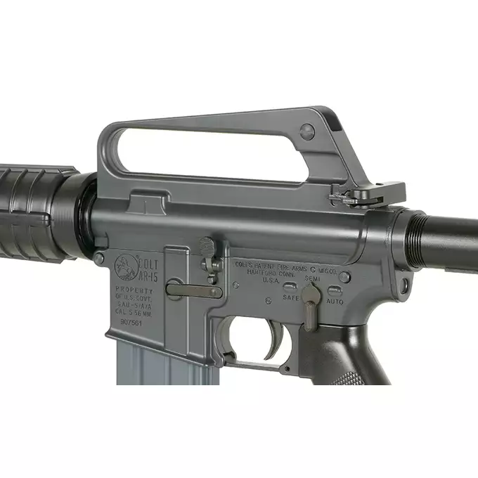 [Zestaw] Gazowa Replika Karabinka Colt 610/GAU-5A/A - Black [EMG] + Single Point Airsoft Red Dot - OEG [JJ Airsoft]
