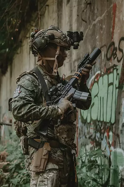 Licencjonowana replika tłumika KAC QDC tracer - Black [EMG]