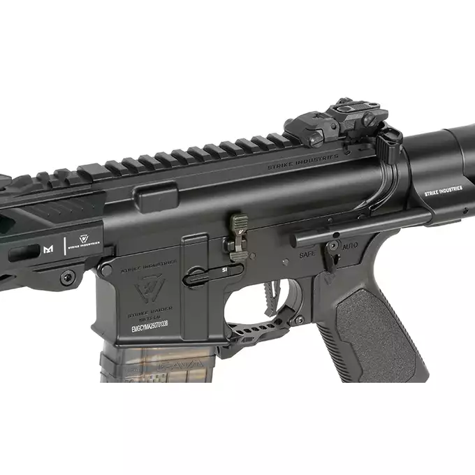 [Zestaw] Replika GBBR Strike Industries 7" Raider CQB CGS Lightning Series - Black [EMG] + Magazynek LANCER L5 5.56 AWN Green Gaz do karabinków gazowych CGS, MWS - Black [EMG]