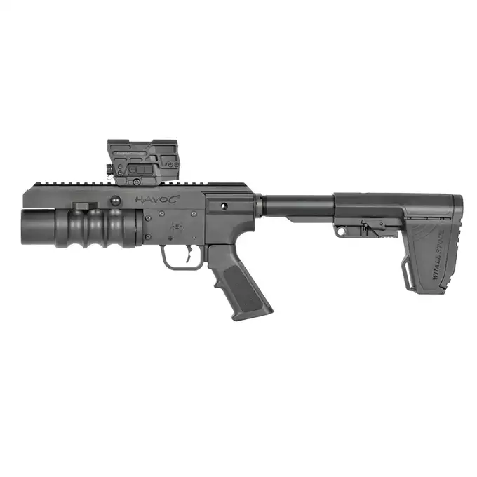 [Zestaw] Replika granatnika HAVOC 9" Side Loader Lightweight - Black [EMG] + Zestaw 3 granatów 40MM na 70 kulek [S&amp;T] + Airsoft Green Gaz 1000ml [Pro Tech Guns]