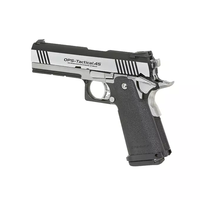 [Zestaw] Replika pistoletu Hi-Capa 4.3 GBB, Custom Dual Stainless [Tokyo Marui] + Magazynek GBB Hi-Capa 4.3/5.1 na 28 kulek [Tokyo Marui]