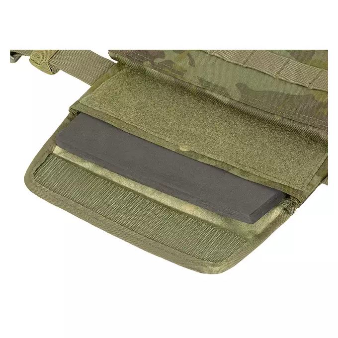 [Zestaw] Prosty Plate Carrier z atrapami miękkich wkładów balistycznych - MT [8FIELDS] + Otwarta potrójna ładownica na magazynki 5.56 - MT [8FIELDS] + Dolna kieszeń użytkowa na akcesoria z linkami shockcord, Laser Cut - Multicamo Tropic [8FIELDS]