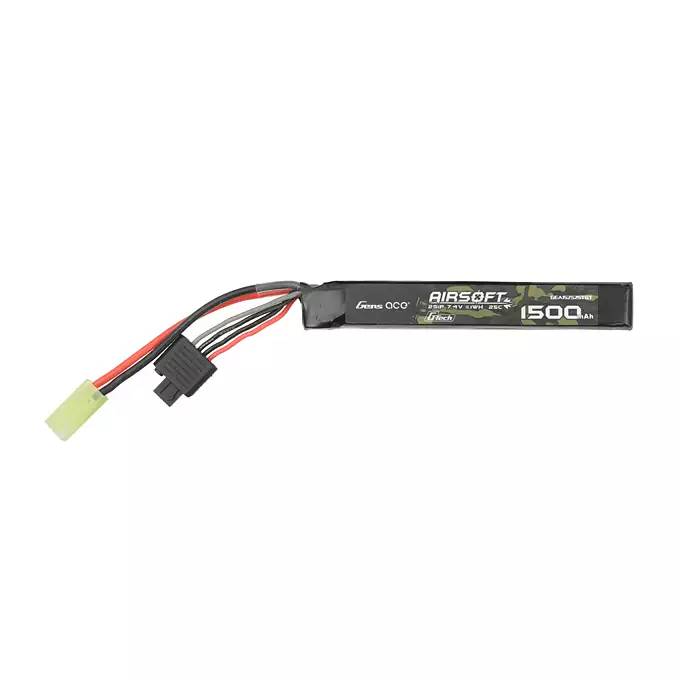 [Zestaw] BY-817 Short barrel - Tan  [Double Bell] + Akumulator Airsoftowy 25C 1500mAh 2S1P 7.4V Lipo Gens ace G-Tech Tamiya + Ładowarka IP3025 - LiPo/LiFe/NiMH 25W/3A [IPower] + Kulki 0,23g - 3000 szt PROSLICK [P&amp;J]