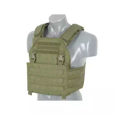 [Zestaw] Buckle Up Assault Plate Carrier Cummerbund - Olive [8FIELDS] + Panel Buckle-up COMPACT - wkład na 3 magazynki, MOLLE Laser Cut - Olive [8FIELDS] + Dolna kieszeń użytkowa na akcesoria z linkami shockcord, Laser Cut - Olive [8FIELDS]
