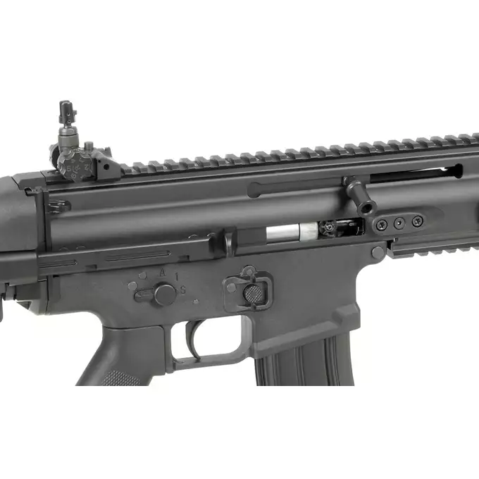 [Zestaw] Replika subkarabinka FN SCAR-SC z 25RPS, ESHOOTER ETU, GEN-2 - [Cybergun] + Stalowy magazynek Mid-Cap na 150 kulek do serii AR-15/M4 - Black