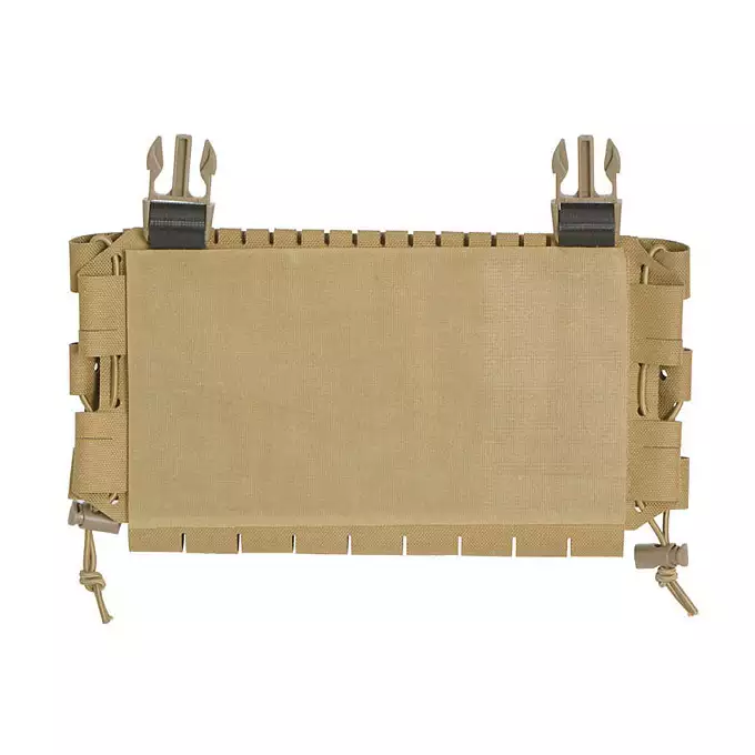 [Zestaw] Buckle Up Assault Plate Carrier Cummerbund - Coyote [8FIELDS] + Panel Buckle-up COMPACT - wkład na 3 magazynki, MOLLE Laser Cut - Tan [8FIELDS] + Dolna kieszeń użytkowa na akcesoria z linkami shockcord, Laser Cut - TAN [8FIELDS]