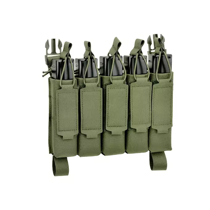 MP5 5-Magazine Pouch, Buckle-Up, Laser-Cut - Olive [8FIELDS]