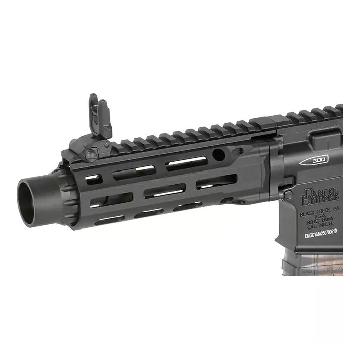 [Zestaw] Replika PDW Daniel Defense DDM4 CQB GBB CGS Lightning Series - Black [EMG] + Magazynek LANCER L5 5.56 AWN Green Gaz do karabinków gazowych CGS, MWS - Black [EMG]