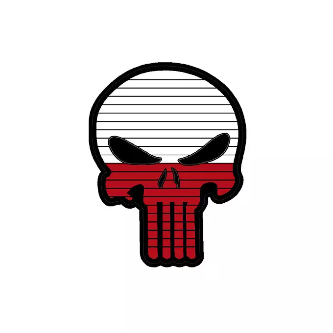 Naszywka Flag Skull POLAND [8FIELDS]