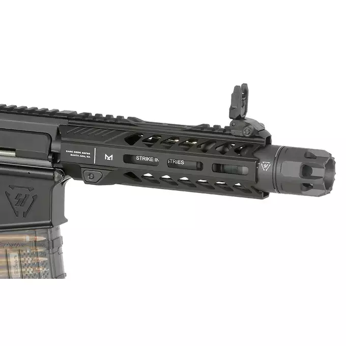 [Zestaw] Replika GBBR Strike Industries 7" Raider CQB CGS Lightning Series - Black [EMG] + Magazynek LANCER L5 5.56 AWN Green Gaz do karabinków gazowych CGS, MWS - Black [EMG]