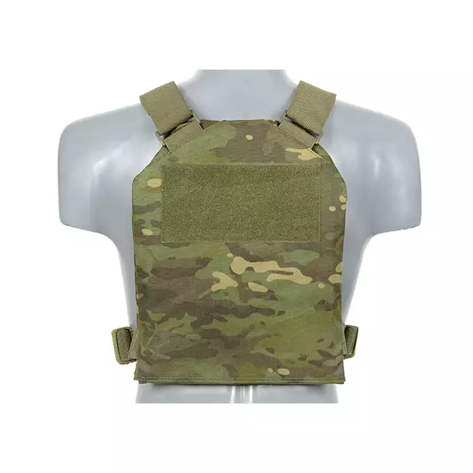 [Zestaw] Prosty Plate Carrier z atrapami miękkich wkładów balistycznych - MT [8FIELDS] + Otwarta potrójna ładownica na magazynki 5.56 - MT [8FIELDS] + Dolna kieszeń użytkowa na akcesoria z linkami shockcord, Laser Cut - Multicamo Tropic [8FIELDS]