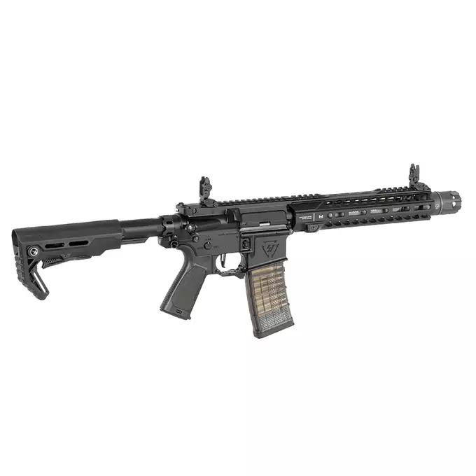 [Zestaw] Replika GBBR Strike Industries 10" Raider SBR CGS Lightning Series - Black [EMG] + Magazynek LANCER L5 5.56 AWN Green Gaz do karabinków gazowych CGS, MWS - Black [EMG]