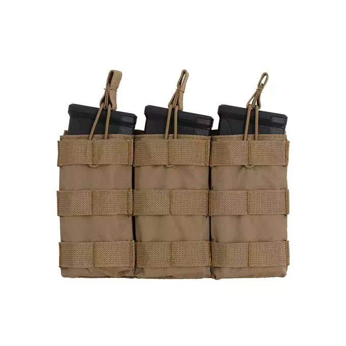 [Zestaw] Prosty Plate Carrier z atrapami miękkich wkładów balistycznych - Coyote [8FIELDS] + Otwarta potrójna ładownica na magazynki 5.56 - Coyote [8FIELDS] + Laser Cut Lower Accessory Utility Pocket with Shockcords for Tourniquet - TAN [8FIELDS]