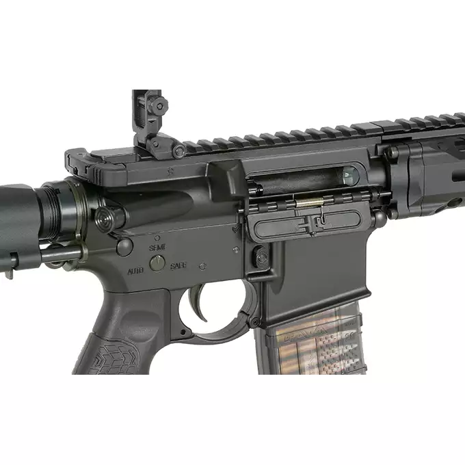[Zestaw] Replika PDW Daniel Defense DDM4 CQB GBB CGS Lightning Series - Black [EMG] + Magazynek LANCER L5 5.56 AWN Green Gaz do karabinków gazowych CGS, MWS - Black [EMG]