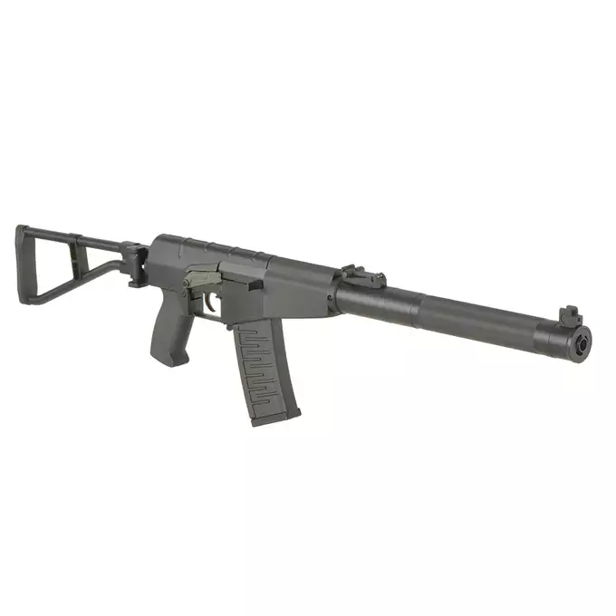 [Zestaw] Replika Karabinka AS VAL Tracer - Black [S&amp;T] + Magazynek mid-cap 100 kulek - VSS/VAL - długi [S&amp;T]