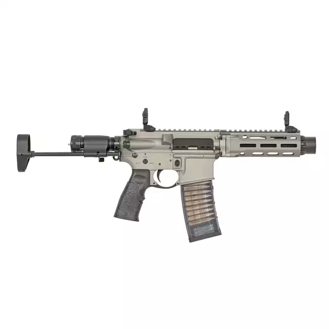 [Zestaw] Replika PDW Daniel Defense DDM4 CQB GBB CGS Lightning Series - GREY [EMG] + Magazynek LANCER L5 5.56 AWN Green Gaz do karabinków gazowych CGS, MWS - Black [EMG]