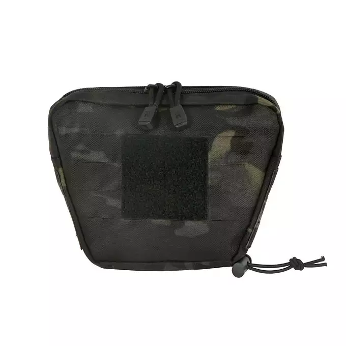 [Zestaw] Prosty Plate Carrier z atrapami miękkich wkładów balistycznych - MB + Otwarta potrójna ładownica na magazynki 5.56 - MB [8FIELDS] + Dolna kieszeń użytkowa na akcesoria z linkami shockcord, Laser Cut - Multicamo Black [8FIELDS]