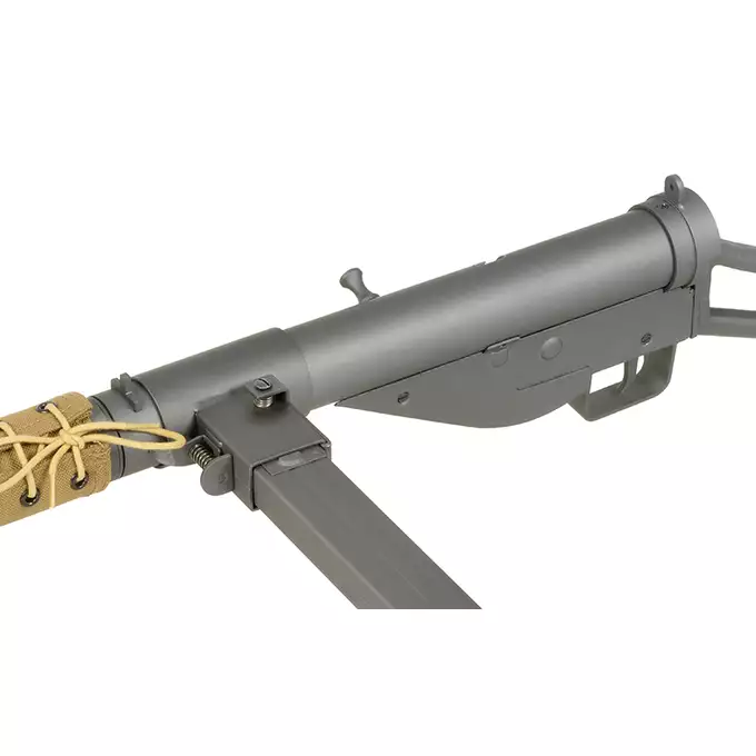 [Zestaw] Replika pistoletu maszynowego STEN MK2 SOE Loop stock Full Steel - Grey [AGM] + Akumulator airsoftowy 25C 1200mAh 3S1P 11.1V LiPo T Plug + Ładowarka V3+ do akumulatorów LiPo/LiFe [IPower]