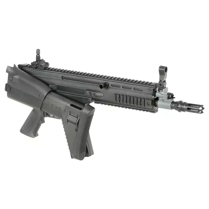[Zestaw] Replika FN SCAR-L z 25RPS, ESHOOTER ETU, GEN-2 - Black [Cybergun] + Stalowy magazynek Mid-Cap na 150 kulek do serii AR-15/M4 - Black