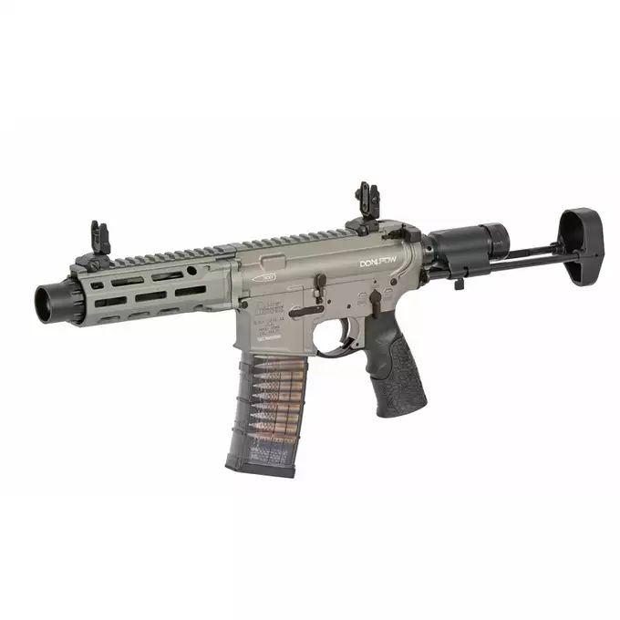 [Zestaw] Replika PDW Daniel Defense DDM4 CQB GBB CGS Lightning Series - GREY [EMG] + Magazynek LANCER L5 5.56 AWN Green Gaz do karabinków gazowych CGS, MWS - Black [EMG]