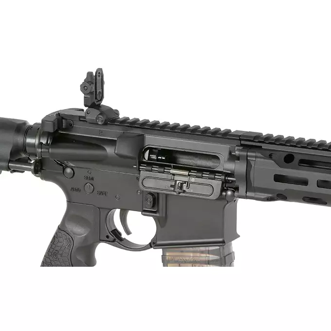 [Zestaw] Replika PDW Daniel Defense DDM4 CQB GBB CGS Lightning Series - Black [EMG] + Magazynek LANCER L5 5.56 AWN Green Gaz do karabinków gazowych CGS, MWS - Black [EMG]
