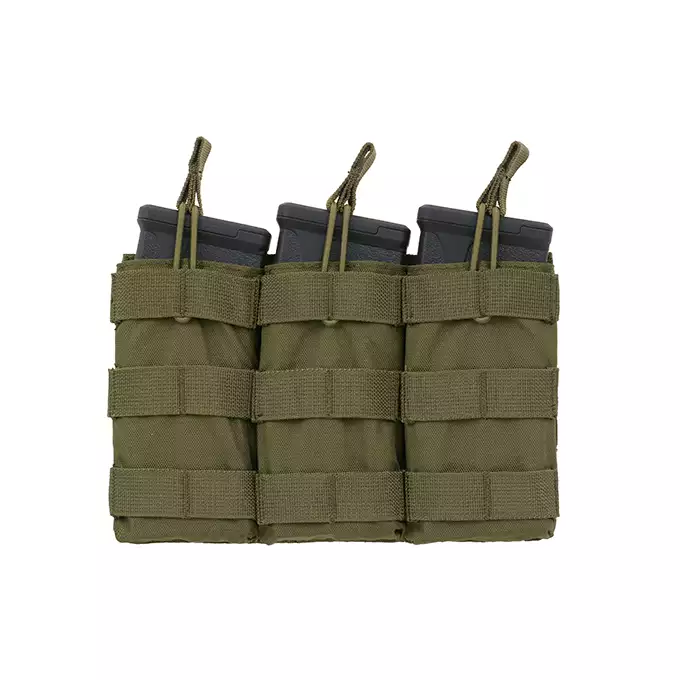[Zestaw] Prosty Plate Carrier z atrapami miękkich wkładów balistycznych - Olive [8FIELDS] + Otwarta potrójna ładownica na magazynki 5.56 - Olive [8FIELDS] + Laser Cut Lower Accessory Utility Pocket with Shockcords for Tourniquet - OD [8FIELDS]