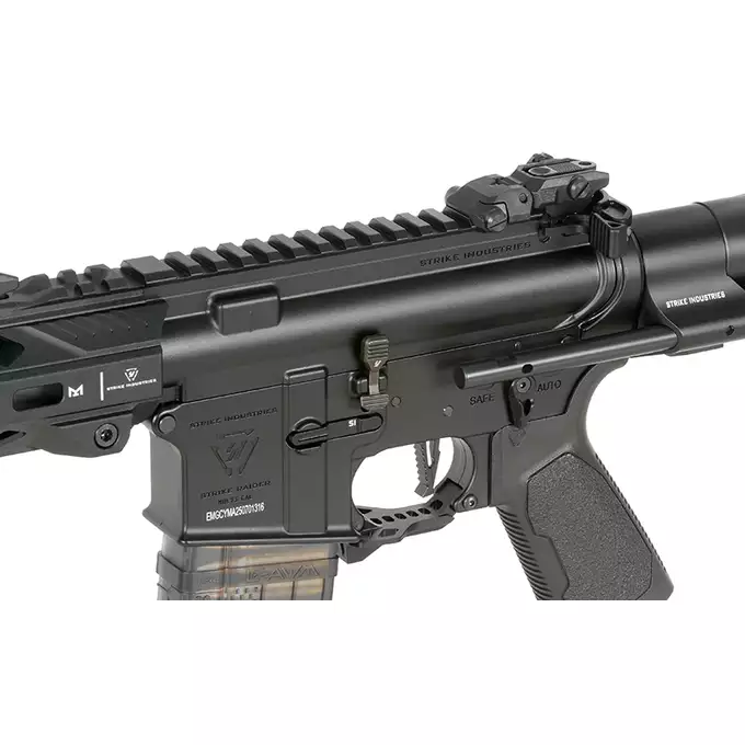 [Zestaw] Replika GBBR Strike Industries 4" Raider PDW CGS Lightning Series - Black [EMG] + Magazynek LANCER L5 5.56 AWN Green Gaz do karabinków gazowych CGS, MWS - Black [EMG]
