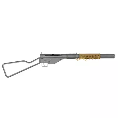 [Zestaw] Replika pistoletu maszynowego STEN MK2 SOE Loop stock Full Steel - Grey [AGM] + Magazynek mid-cap 120 kulek - MP40/Sten/M12S [AGM]