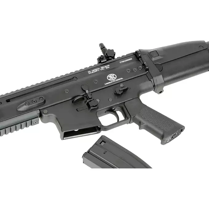 [Zestaw] Replika FN SCAR-L z 25RPS, ESHOOTER ETU, GEN-2 - Black [Cybergun] + Stalowy magazynek Mid-Cap na 150 kulek do serii AR-15/M4 - Black