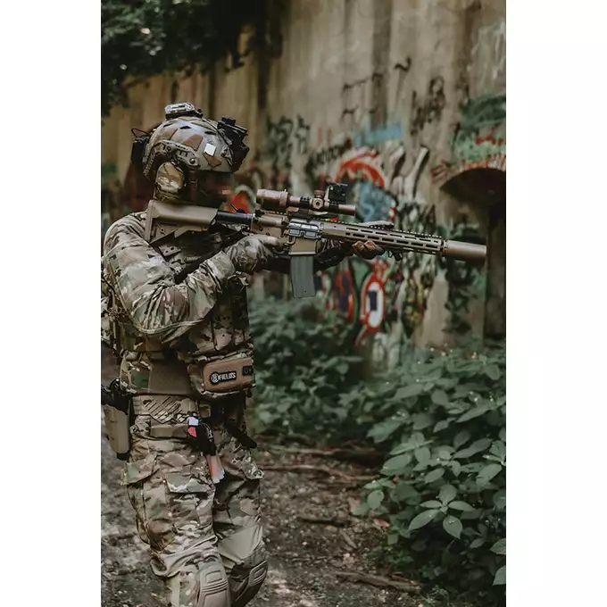 [Zestaw] Replika Knight's Armament KS-1 12,8" GBB - Tan [EMG] + Licencjonowana replika tłumika KAC QDC tracer - FDE [EMG] + Perfect BB Kulki Tracer 0,28g BIO - 2000 SZT [BLS]