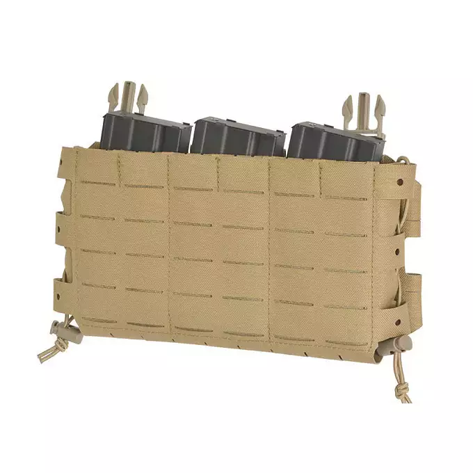 [Zestaw] Buckle Up Assault Plate Carrier Cummerbund - Coyote [8FIELDS] + Panel Buckle-up COMPACT - wkład na 3 magazynki, MOLLE Laser Cut - Tan [8FIELDS] + Dolna kieszeń użytkowa na akcesoria z linkami shockcord, Laser Cut - TAN [8FIELDS]