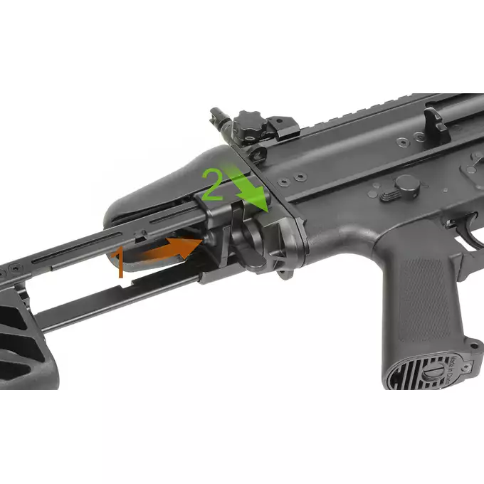 [Zestaw] Replika subkarabinka FN SCAR-SC z 25RPS, ESHOOTER ETU, GEN-2 - [Cybergun] + Stalowy magazynek Mid-Cap na 150 kulek do serii AR-15/M4 - Black