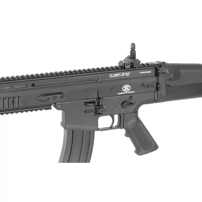 [Zestaw] Replika FN SCAR-L z 25RPS, ESHOOTER ETU, GEN-2 - Black [Cybergun] + Stalowy magazynek Mid-Cap na 150 kulek do serii AR-15/M4 - Black