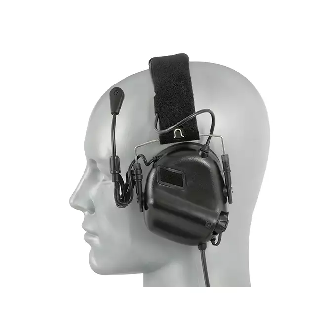 [Zestaw] M32 PLUS MOD3  Aktywne ochronniki słuchu z mikrofonem - BK [EARMOR] + Zestaw Adapterów EXFIL do ochronników słuchu M31/M32 [EARMOR] + M51 PTT KENWOOD [EARMOR]