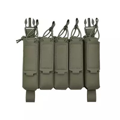 Ładownica na 5 magazynków MP5, buckle-up, laser-cut - Ranger Green [8FIELDS]