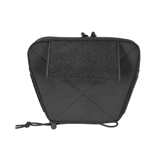 [Zestaw] Prosty Plate Carrier z atrapami miękkich wkładów balistycznych - Black [8FIELDS] + Otwarta potrójna ładownica na magazynki 5.56 - Black [8FIELDS] + Dolna kieszeń użytkowa na akcesoria z linkami shockcord, Laser Cut  - Black [8FIELDS]