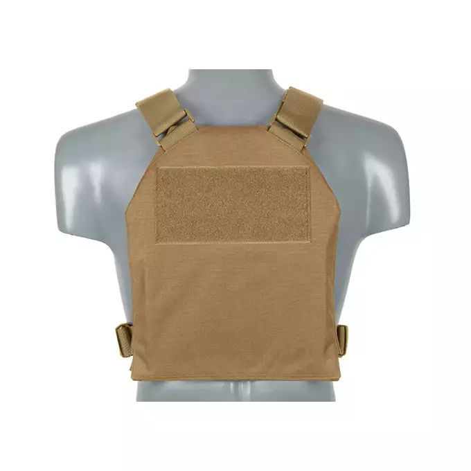 [Zestaw] Prosty Plate Carrier z atrapami miękkich wkładów balistycznych - Coyote [8FIELDS] + Otwarta potrójna ładownica na magazynki 5.56 - Coyote [8FIELDS] + Dolna kieszeń użytkowa na akcesoria z linkami shockcord, Laser Cut - TAN [8FIELDS]