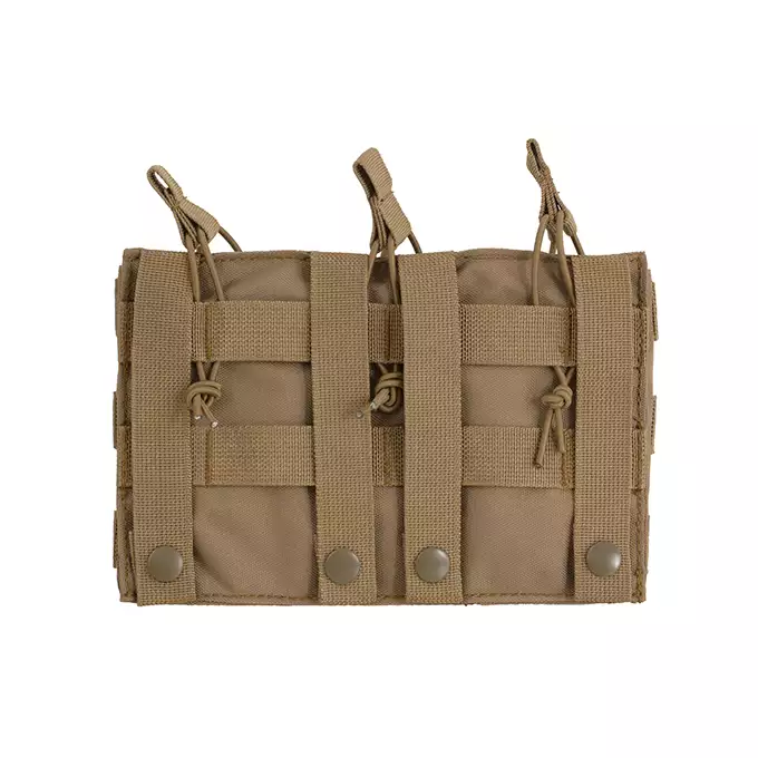 [Zestaw] Prosty Plate Carrier z atrapami miękkich wkładów balistycznych - Coyote [8FIELDS] + Otwarta potrójna ładownica na magazynki 5.56 - Coyote [8FIELDS] + Laser Cut Lower Accessory Utility Pocket with Shockcords for Tourniquet - TAN [8FIELDS]