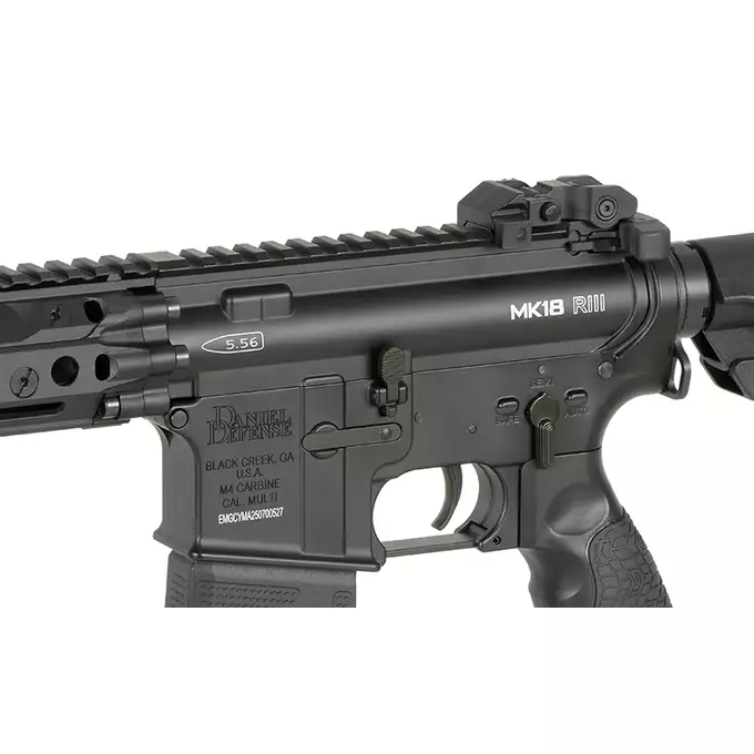 [Zestaw] Replika Daniel Defense MK18 RIII 10.3" Eshooter ETU, GEN-2 - Black [EMG] + Ładowarka V3+ do akumulatorów LiPo/LiFe [IPower] + AKUMULATOR AIRSOFTOWY 25C 800MAH 3S1P 11.1V LIPO GENS ACE G-TECH T-PLUG
