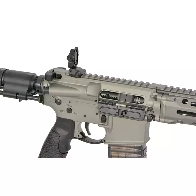 [Zestaw] Replika PDW Daniel Defense DDM4 CQB GBB CGS Lightning Series - GREY [EMG] + Magazynek LANCER L5 5.56 AWN Green Gaz do karabinków gazowych CGS, MWS - Black [EMG]