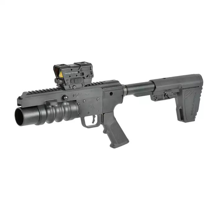 [Zestaw] Replika granatnika HAVOC 9" Side Loader Lightweight - Black [EMG] + Zestaw 3 granatów 40MM na 70 kulek [S&amp;T] + Airsoft Green Gaz 1000ml [Pro Tech Guns]