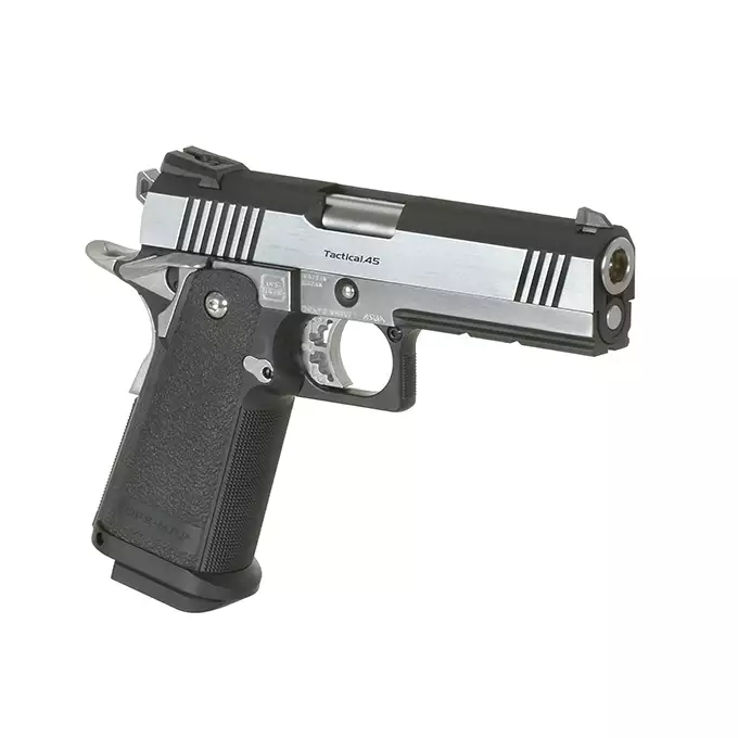 [Zestaw] Replika pistoletu Hi-Capa 4.3 GBB, Custom Dual Stainless [Tokyo Marui] + Magazynek GBB Hi-Capa 4.3/5.1 na 28 kulek [Tokyo Marui]
