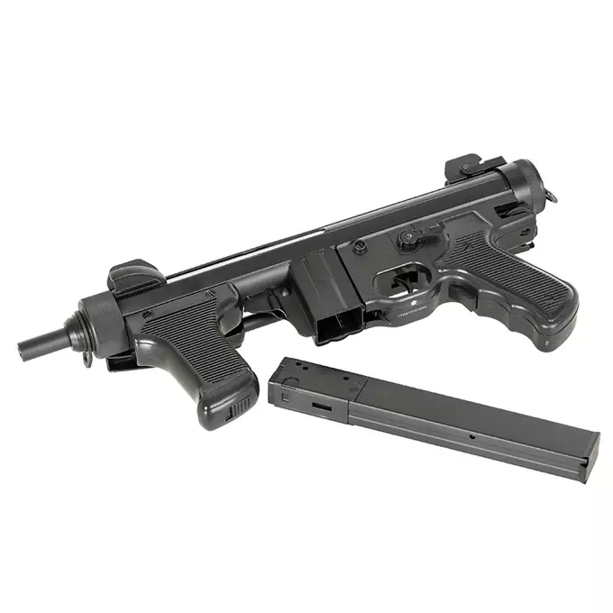 [Zestaw] Pistolet Maszynowy M12s AEG [S&amp;T] + Akumulator Li-Po 600mAh 7,4V 20C - Tamiya [VB] + Ładowarka V3+ do akumulatorów LiPo/LiFe [IPower] + Kulki 0,23g - 3000 szt PROSLICK [P&amp;J]