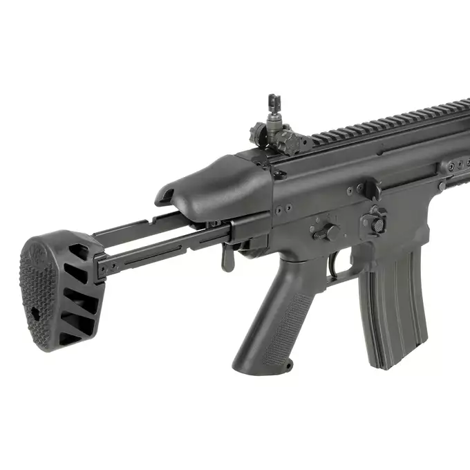 [Zestaw] Replika subkarabinka FN SCAR-SC z 25RPS, ESHOOTER ETU, GEN-2 - [Cybergun] + Stalowy magazynek Mid-Cap na 150 kulek do serii AR-15/M4 - Black