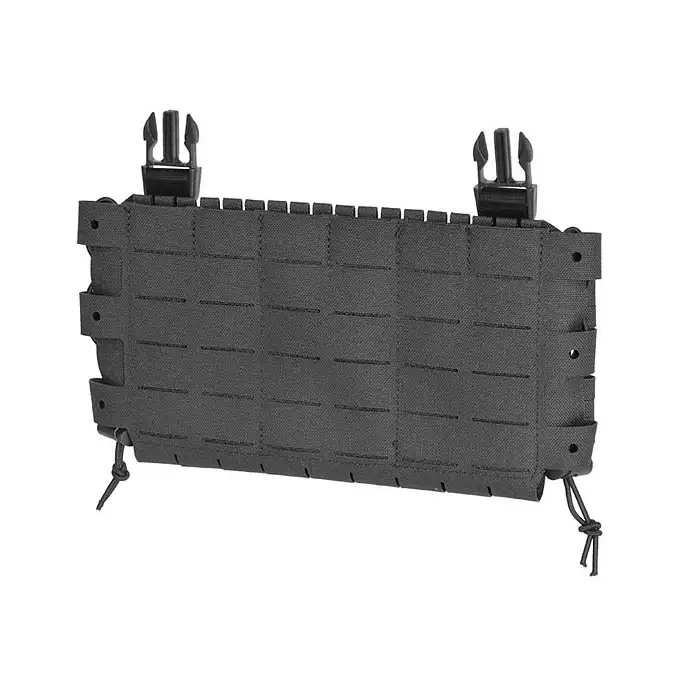 [Zestaw] Buckle Up Assault Plate Carrier Cummerbund - Black [8FIELDS] + Panel Buckle-up COMPACT - wkład na 3 magazynki, MOLLE Laser Cut - Black [8FIELDS] + Dolna kieszeń użytkowa na akcesoria z linkami shockcord, Laser Cut  - Black [8FIELDS]